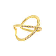 Minimalist 18K Gold Plated Open Rings with Zircon