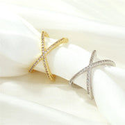 Minimalist 18K Gold Plated Open Rings with Zircon