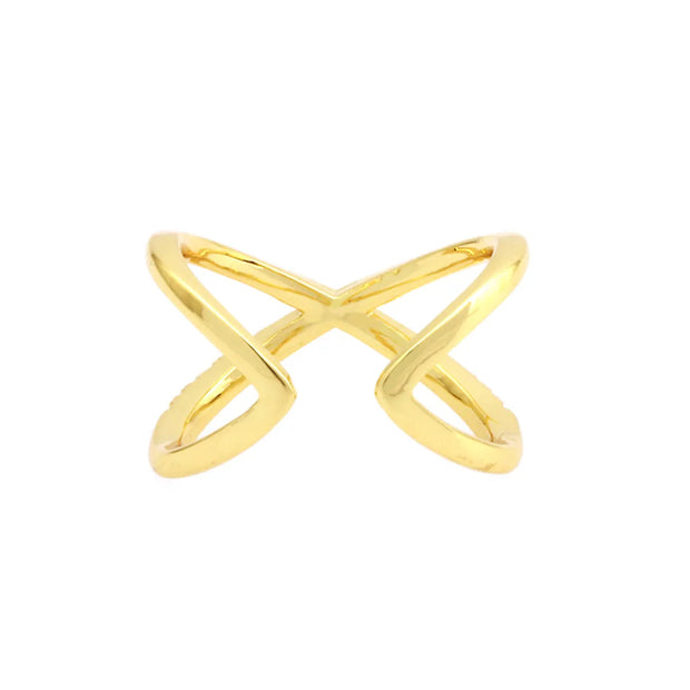 Minimalist 18K Gold Plated Open Rings with Zircon